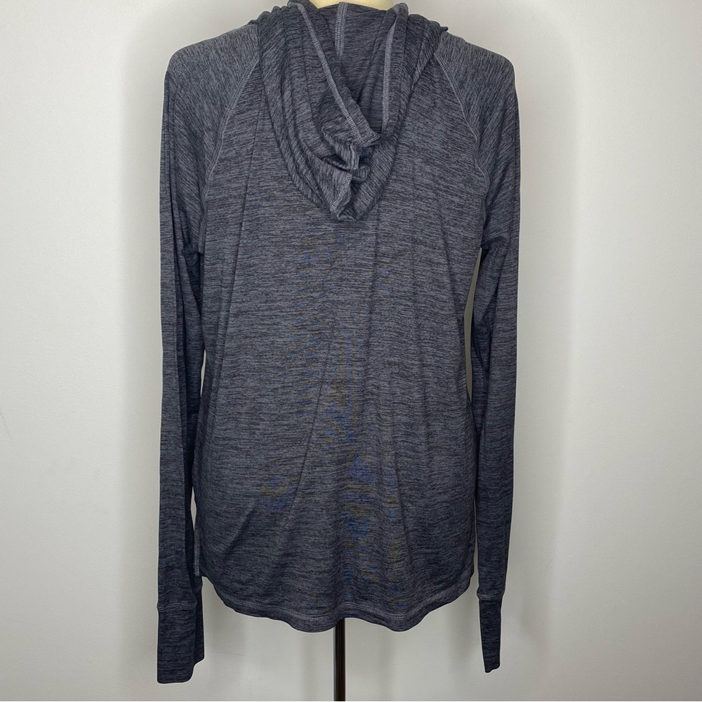 Gaiam Grey Silver Foil Lotus Graphic Print Hooded Top - Picture 6 of 8